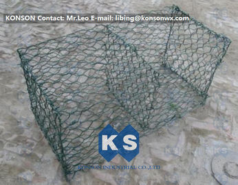 Hexagonal Mesh PVC Gabions , Welded Coated Galvanized Gabion Baskets